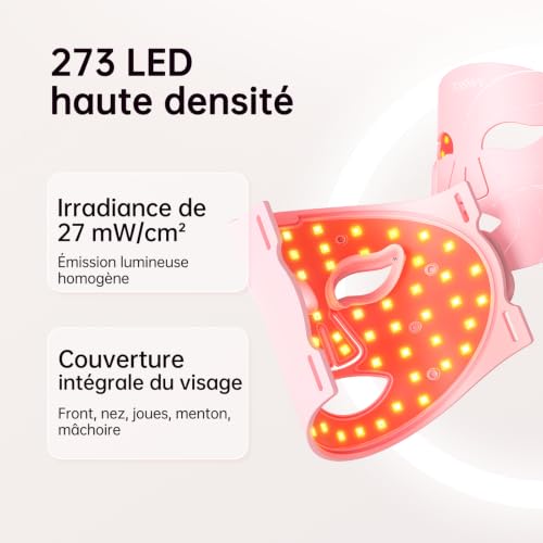 XSSNVV NVV04 Wireless LED Face Mask, 4 Modes Light Therapy Mask Red & Infrared Light 850nm, LED Mask, Remote Control, Autonomy 60 Minutes, Adjustable, with Eye Covering