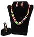 Plastic Bead Jewelry Set for Little Girls | Multicolor beaded flower necklace, bracelet, and earring set | Play Jewelry | 16 inches