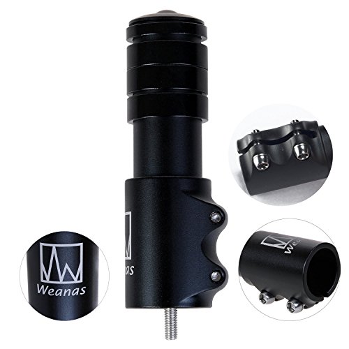 MTB Bicycle Bike Riser, Fork Stem Extender Bicycle Handlebar Alloy Stem Head Up Adapter Flexible and Easy Installation Adaptor 1-1/8" Rise 28.6 x 117mm