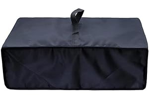 Turntable Dust Cover Protective Case Sleeve for Record Players, Lightweight Nylon Fabric, Black Design Fits Sizes up to 18.9”