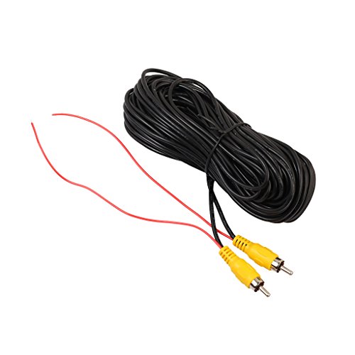 Flameer RCA Video Extension Cable for Car Reverse Rear View Backup Camera - Black, 40ft