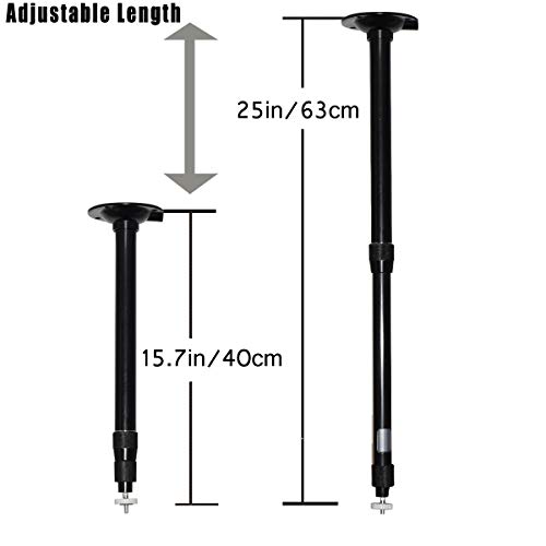 Universal Projector Mount Black Extendable Height 15-25in 360Â° Adjustable 3-in-1 Projector Ceiling Bracket Projector Wall Mount Projector Stand for Video Projector CCTV DVR Camera