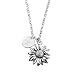 NOUMANDA Antique Silver Sunflower with Initial 26 Letter Necklace Custom A-Z Alphabet Cute Chic Pendant (K)