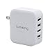 Lumsing USB Wall Charger 4-Port 21W Multi-Port Charger with Foldable Plug for iPhone iPad Samsung Galaxy Smartphones Tablets(Grey)