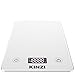Kinzi Digital Touch Kitchen Scale (12 lbs Edition), Tempered Glass in Clean White