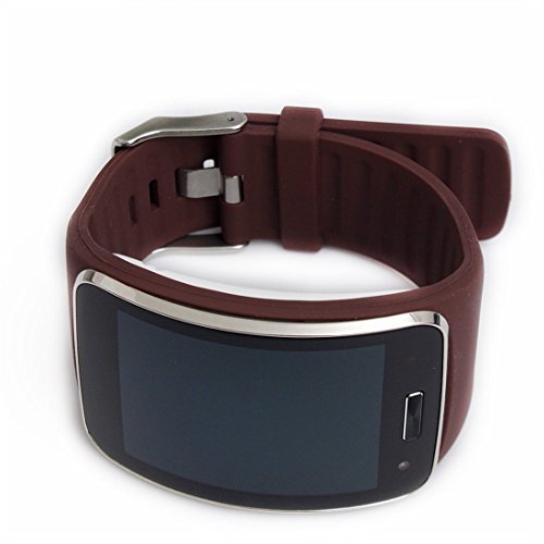 CFX Replacement Band with Metal Watch Clasp for Samsung Galaxy Gear S Watch to Solve the Problem of Falling Off (Coffee)