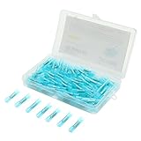 SOLOOP 100Pcs Heat Shrink Butt Connectors Crimp Electrical Terminals Heat shrink wire connector 16-14 AWG Kit Blue