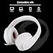 Headphones, JNTworld Headphones with Microphone for Travel, Work, Sport, DJ, Collapsible Classic Headset with Handmade Drivers for iPhone and Android Devices, White