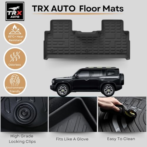 TRX AUTO 3D Car Floor Mats For Jetour T2 2024 2023 2025 Set Of 4 With Trunk Mat | All Weather Protection | Black TPE Car Floor Mats | Accessories For Jetour T2 2024 |