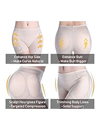 RGBKing - Bragas moldeadoras para mujer, 2 almohadillas para caderas y 2 almohadillas para los glúteos