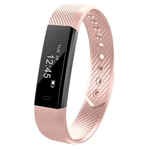 Kanzd Bluetooth Smart Watch Bracelet Wristband Pedometer Sport Fitness Tracker ID115 (Rose Gold)
