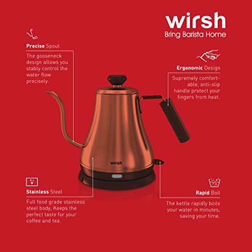 Wirsh Gooseneck Kettle, Electric Gooseneck Kettle with Auto Shut Off