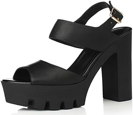 NHGY Sandals, dermis of fish mouth, and fashion clasp shoes in summer,black,Thirty-eight