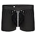Men’s Leather Pouch Comfy Breathable Underwear Smooth Boxer Briefs Micro Low Rise Trunks Underpants L