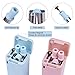 Collapsible Reusable straws Food-grade stainless Foldable Silicone Straw Portable hard case set with stand and cleaning brush For Travel,Household, Outdoor, Party (BLUE+PINK)
