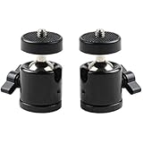 Eggsnow 2PCS 1/4" Mini Tripod Ball Head Bracket Holder Mount Ballhead for DSLR Camera