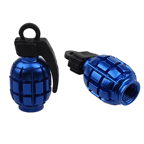 2PCS New Grenade Alloy Valve Caps Dust Covers Bike Bicycle MTB BMX Car by Dressffe (F)