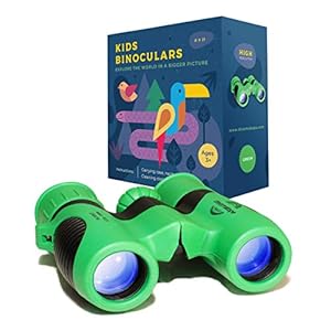 Dreamskope Kids Binoculars Boys and Girls 8×21 Bird Watching – Childrens Toy Binoculars High Resolution 8X Magnification…