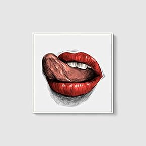 Framed Canvas Wall Art Sexy Lips Canvas Prints Home Artwork Decoration for Living Room,Bedroom - 16x16 inches