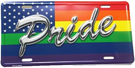 Gay Pride Flag License Plate Car Truck Tag Metal Made in USA