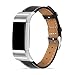 Fitbit Charge 2 Bands - ICHECKEY Genuine Leather Replacement Wristband Bracelet, Large Small Charge 2 Fitness Strap with Metal Connector