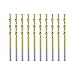 1/8” Titanium Coated Twist Drill Bit Set, High Speed Steel Jobber Length Drill, Split Point, 10PCS (for Wood, Plastic and Metal) by LU&MN