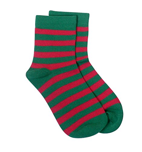 Rambutan Kids Striped Seamless Colorful Bamboo Socks US 13-2 Watermelon (Green Red)