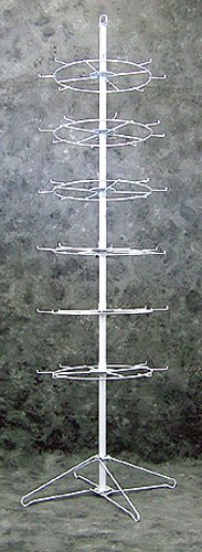 New 6 Tier 48 Single Peg Rotating White Floor Display