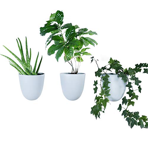 Melamine Wall Planters, Cloud Blue, Set of 3