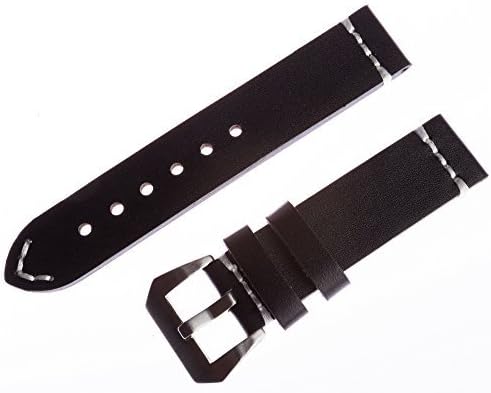 OhFlash 22mm [Black] Calf Leather Watch Strap Band