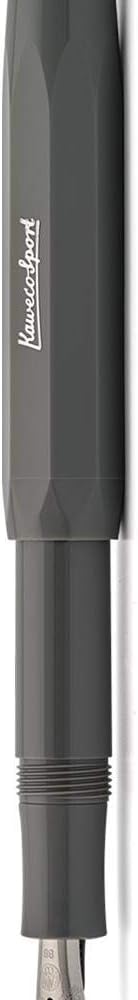 Kaweco SKYLINE SPORT Fountain Pen Grey I Premium Writing Pen for Ink Cartridges 13 cm in Modern Design and Colour I Nib: EF (Extra Fine) - Image 3