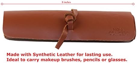 Synthetic Leather Pen Bag Pencil Case Roll Makeup Pouch for Students Professionals and Artists