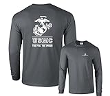Fair Game USMC The Few The Proud white emblem Marines F&B Long Sleeve T-Shirt-Charcoal-XL