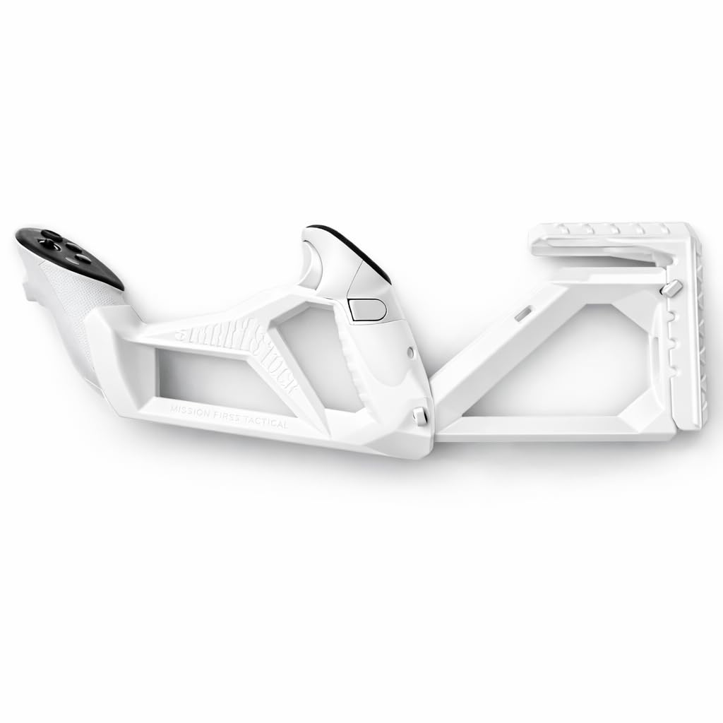 iStock Smart Stock VR Gunstock for Quest 1/2/3/3S/Pro/Rift S - Lightweight Compact Adjustable Design with Quick Reloading & Controller Tracking Accuracy - SKOL Stock for VR Gaming (Left Hand)
