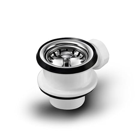 Universal Siebkorbventil 70 mm mit Anschluss für Überlauf und Siebkörbchen manuell / Ablauf / Abfluss / Ersatzteil / Spüle