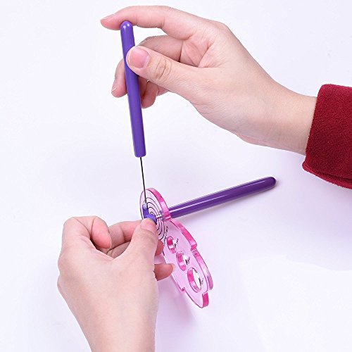 ODETOJOY 2 Quilling Slotted Tools+1 Awl+1 Quilling Curling Coach Best Starter Quilling Paper Pen Set