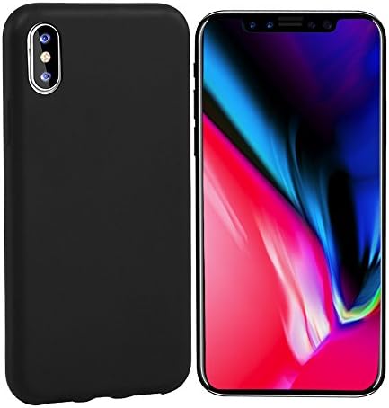 Iphone X Case,iPhone x Black Cover with card holder,classic texture,minimalist style soft shell