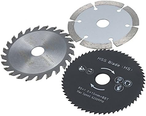 3pcs 85mm Circular Saw Blades Set HSS/TCT Wood Working Rotary Tool Cutting Discs Kit