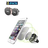 Orot 2-Pack Cell Phone Holder Magnetic Car Mount GPS Air Vent for Smartphones (Grey and Rose Red)