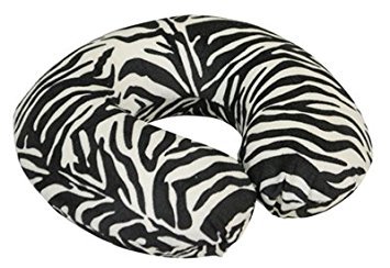 MP Essentials Animal Pattern Super Velour Luxury Memory Foam Comfort Neck Support Cushion (Travelling, Car, Plane, TV, Reading) (Blue) (Black/White Zebra)