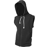 MAJECLO Men's Active Casual Color Blocks Sleeveless Hoodie Zip-up
