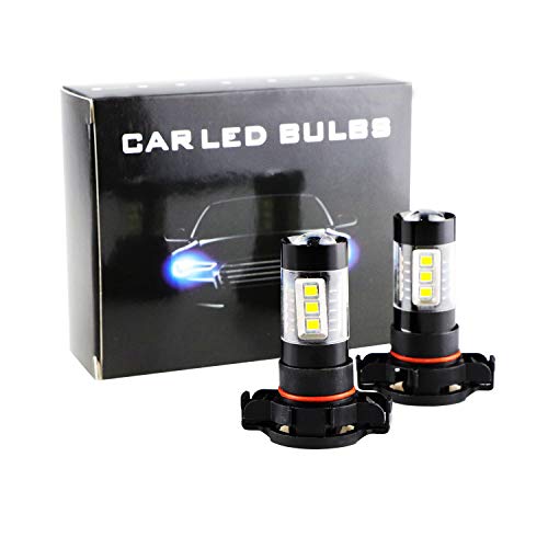 2504 PSX24W Fog Light Bulbs LED 80W Ultra Extremely Bright 6000K 16 SMD White Xenon Spot Light Bulbs Lamps (Pack of 2)