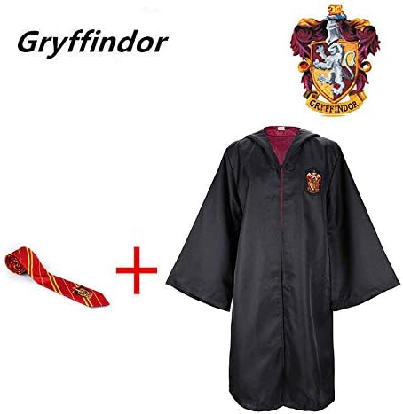 Kids Adult Wizard Cloak Robe Cape Cosplay Costume Hogwarts Outfits Fancy Dress