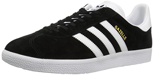 adidas Originals Men's Gazelle Lace-up Sneaker,Black/White/Gold Met.,12.5 M US