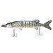 Lixada Fishing Lure,8-12inch Lifelike Multi-jointed 8/13-segement Pike Muskie Swimbait Crankbait Hard Bait Fish Treble Hook Tackle
