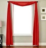 Gorgeous HomeDIFFERENT SOLID COLORS AND ALSOANIMAL PRINT 1PC SCARF VALANCE SOFT SHEER VOILE WINDOW TOPPER SWAG PANEL CURTAIN 216