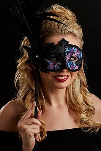 JJMS Trading Ltd Masquerade Masks For Women, Great For Masquerade Balls, Venetian Mask Parties, Chose From 4 Colours (Blue Purple Pink)