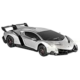 QUN FENG Electric RC Car-Lamborghini Veneno Radio Remote Control Vehicle Sport Racing Hobby Grade Licensed Model Car 1:24 Scale for Kids Adults (Silver)