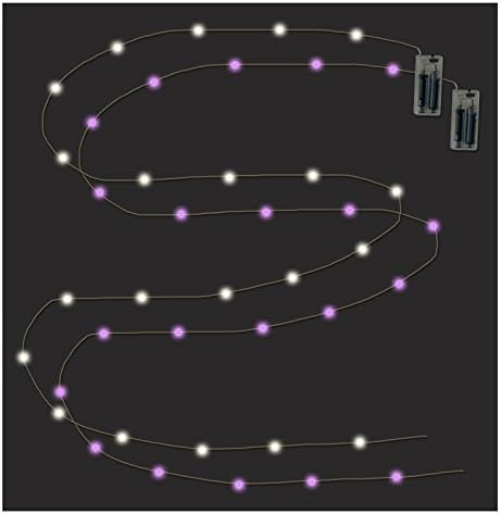 Battery-Powered 6-Ft Thin Copper Wire LED Light - Choose Purple or White