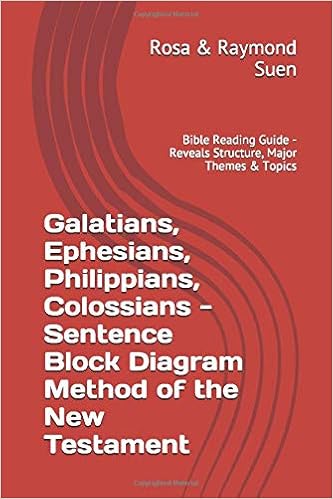 Galatians Ephesians Philippians Colossians Sentence Block Diagram Method Of The New Testament Bible Reading Guide Reveals Structure Major Themes Topics Suen Rosa Raymond 9781520388472 Amazon Com Books